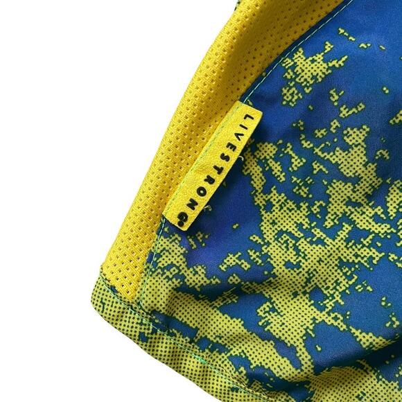 Nike Dri-FIT LIVESTRONG Running Shorts XL | Blue/Yellow Graphic Print, NWOT - Picture 3 of 8